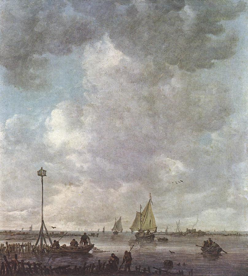 Paysage marin avec des pêcheurs