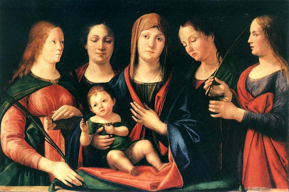 María e børn med julemanden María Magdalena og Catalina