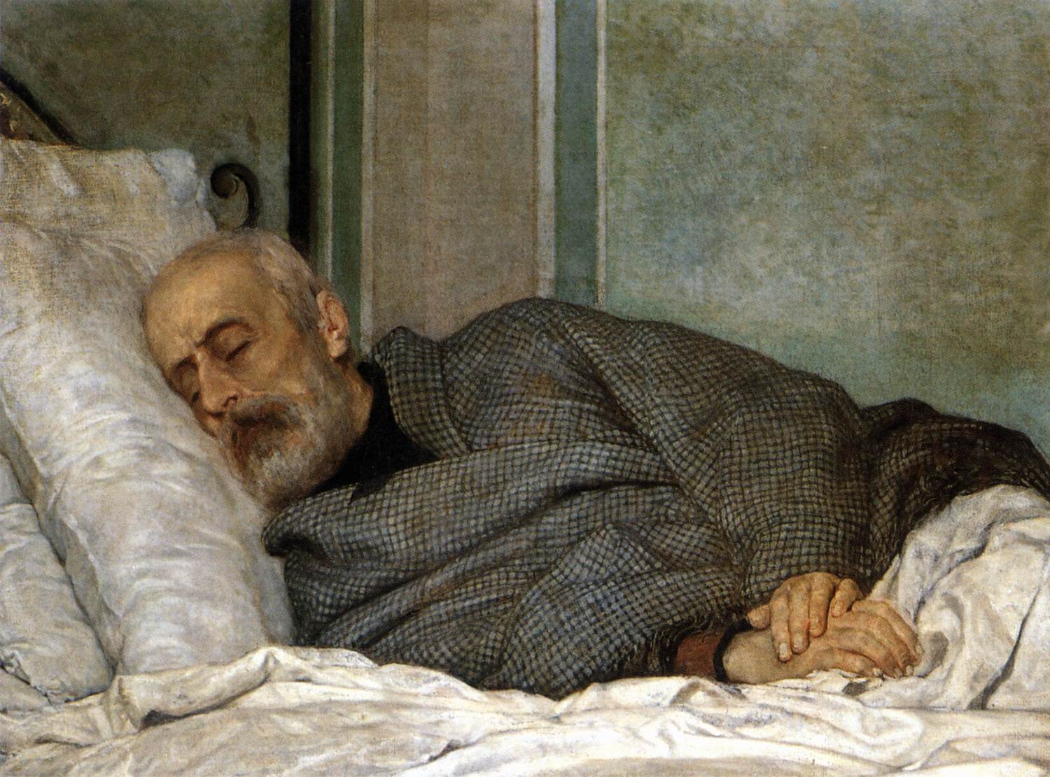 Giuseppe Mazzini sul suo letto di morte