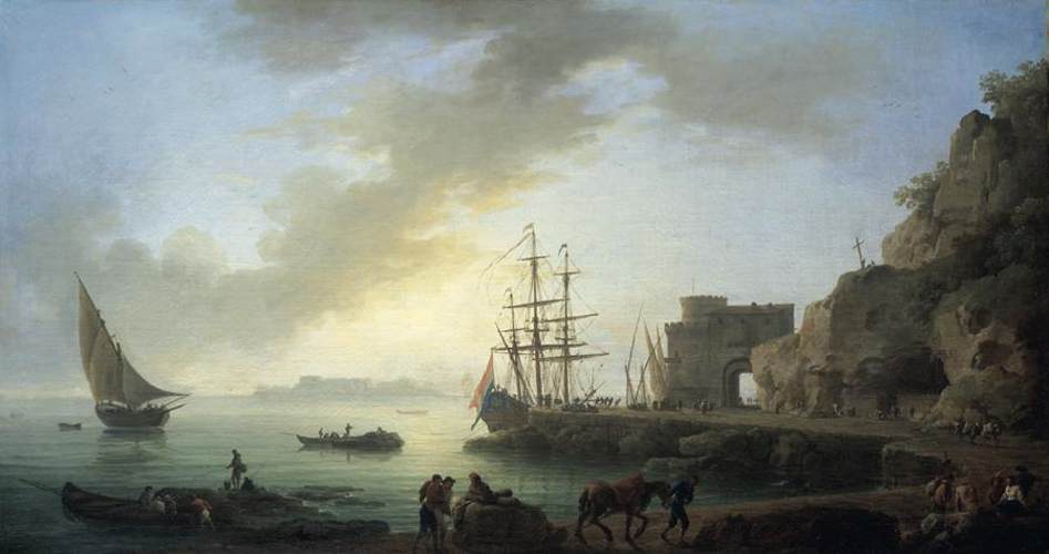 Port śródziemnomorski o świcie