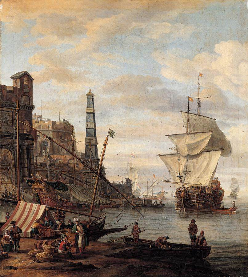 Mediterranean Harbor Scene