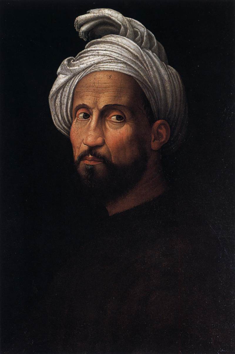 Bir türbanlı Michelángelo portresi
