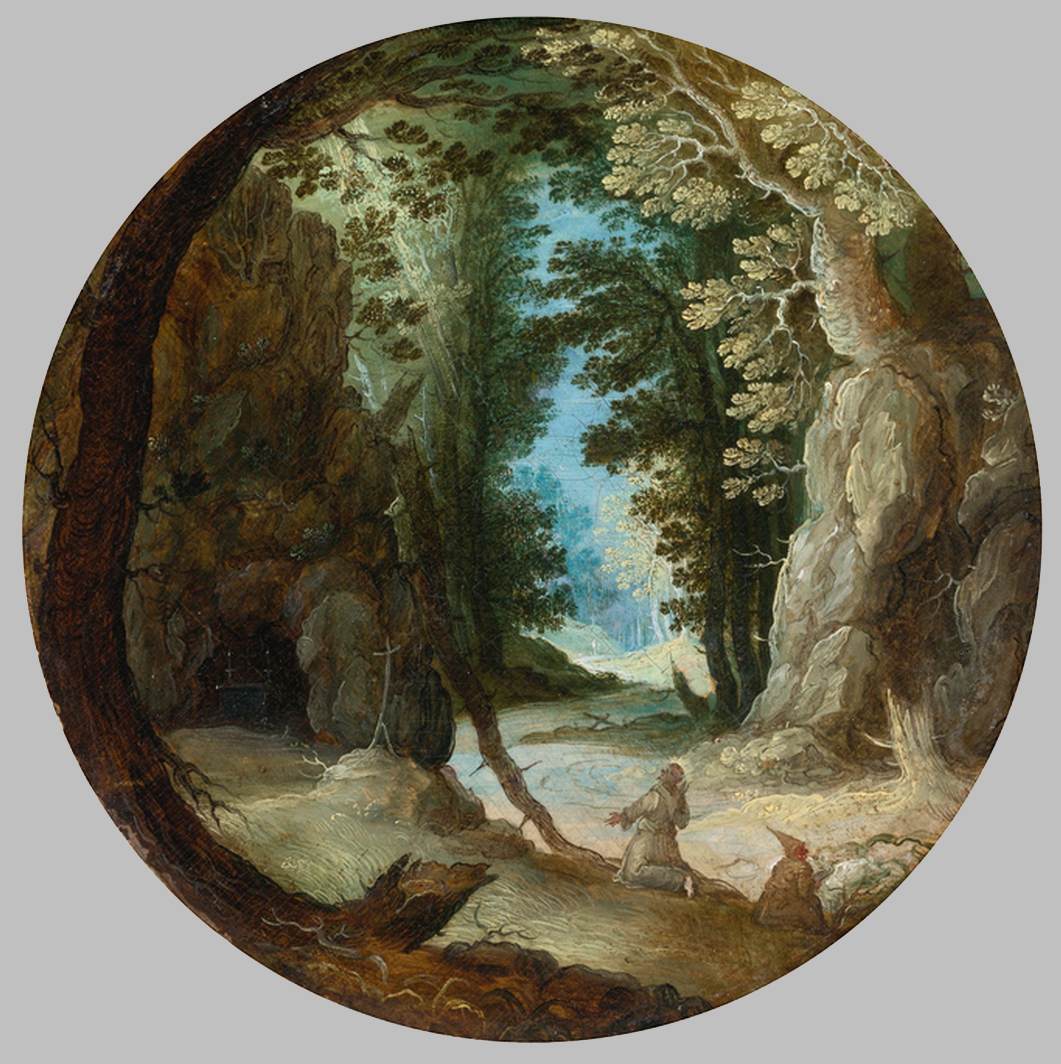 Monks in a Wooded Landscape