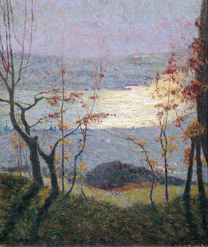 Morning Autumn Landscape with Trees