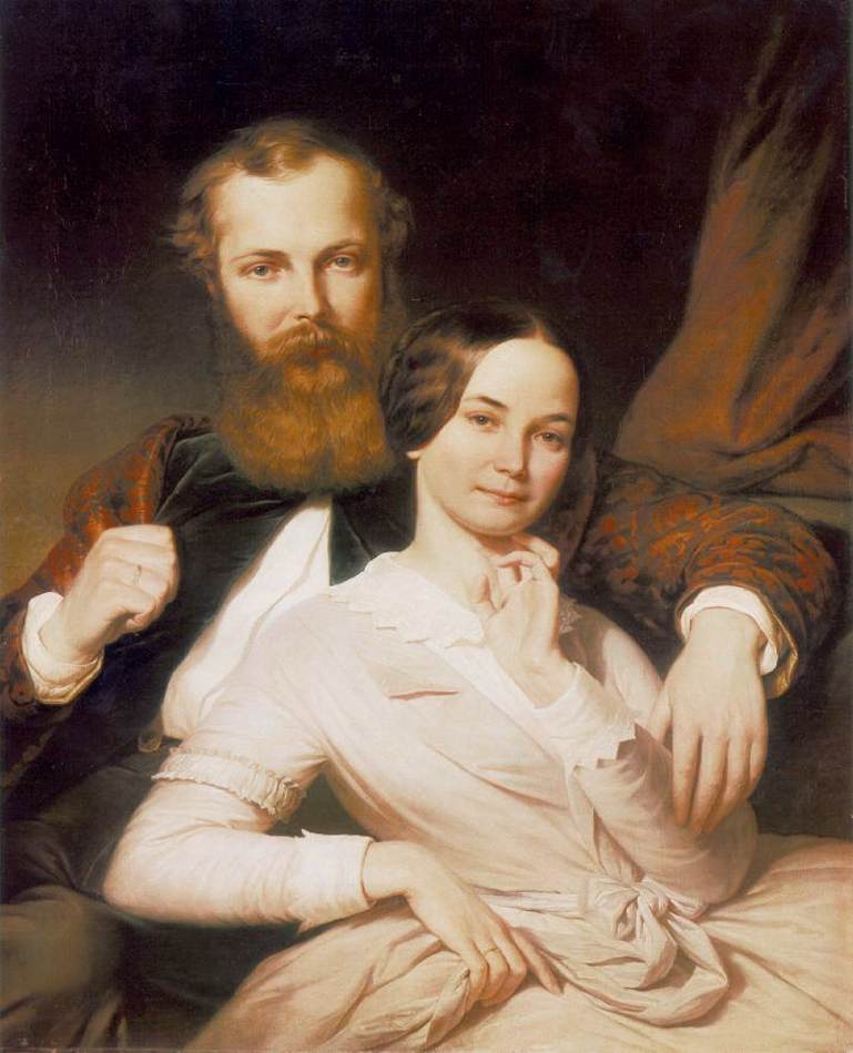Mihály Mosonyi bestecisi ve karısı