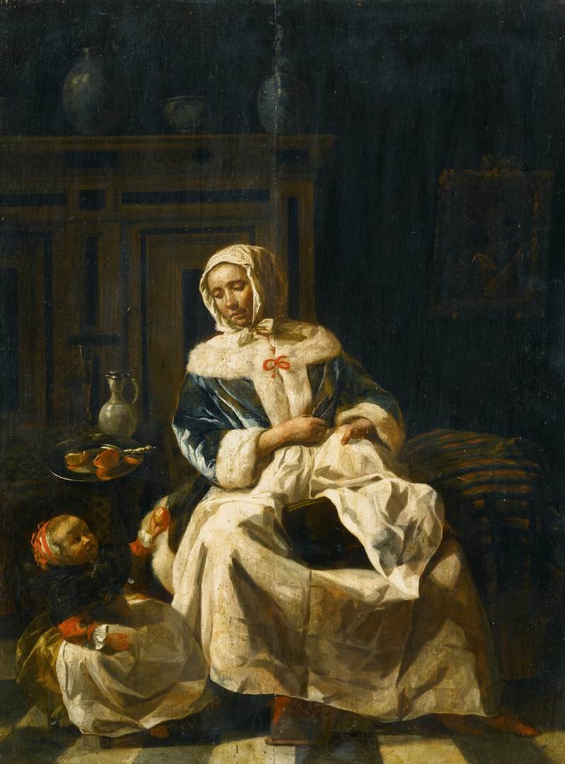 Mère et fils à l'intérieur