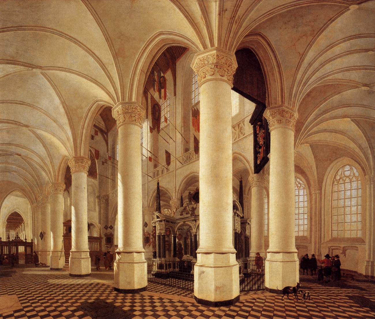 Ambulatory of The Nine Church in Delft with The Tomb of William the Silent