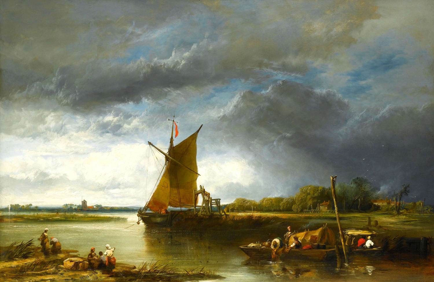Una Barcaza en un Paisaje Norfolk