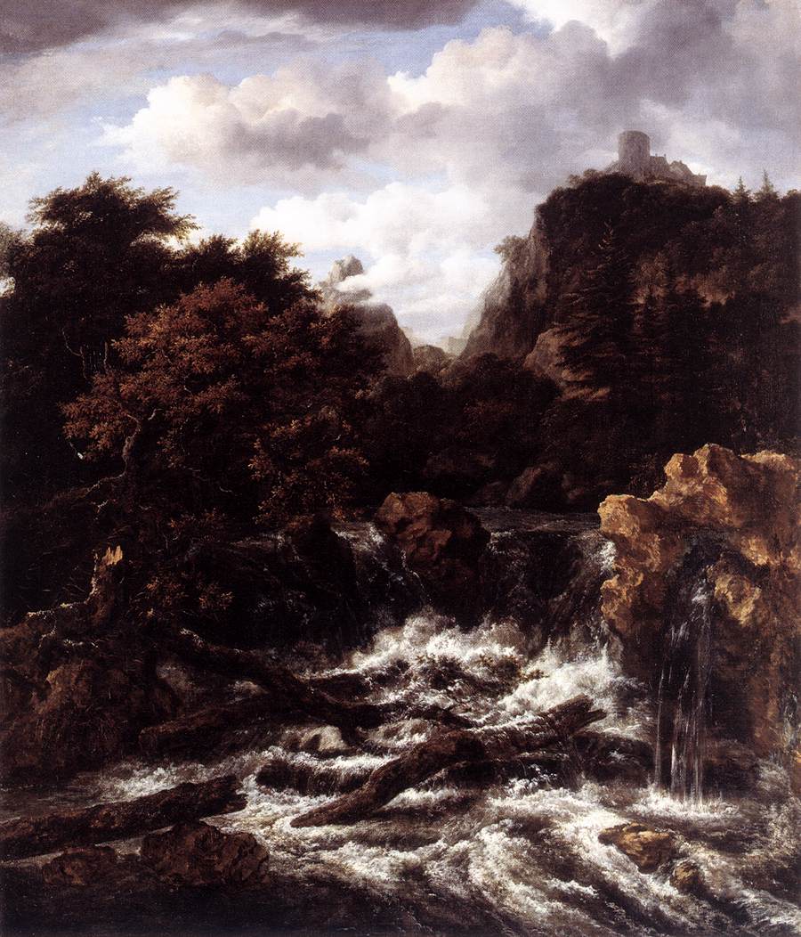 Paesaggio norvegese con cascata