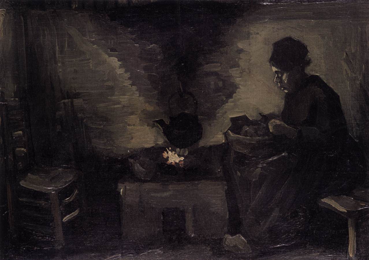 Peasant Woman by the Fireplace