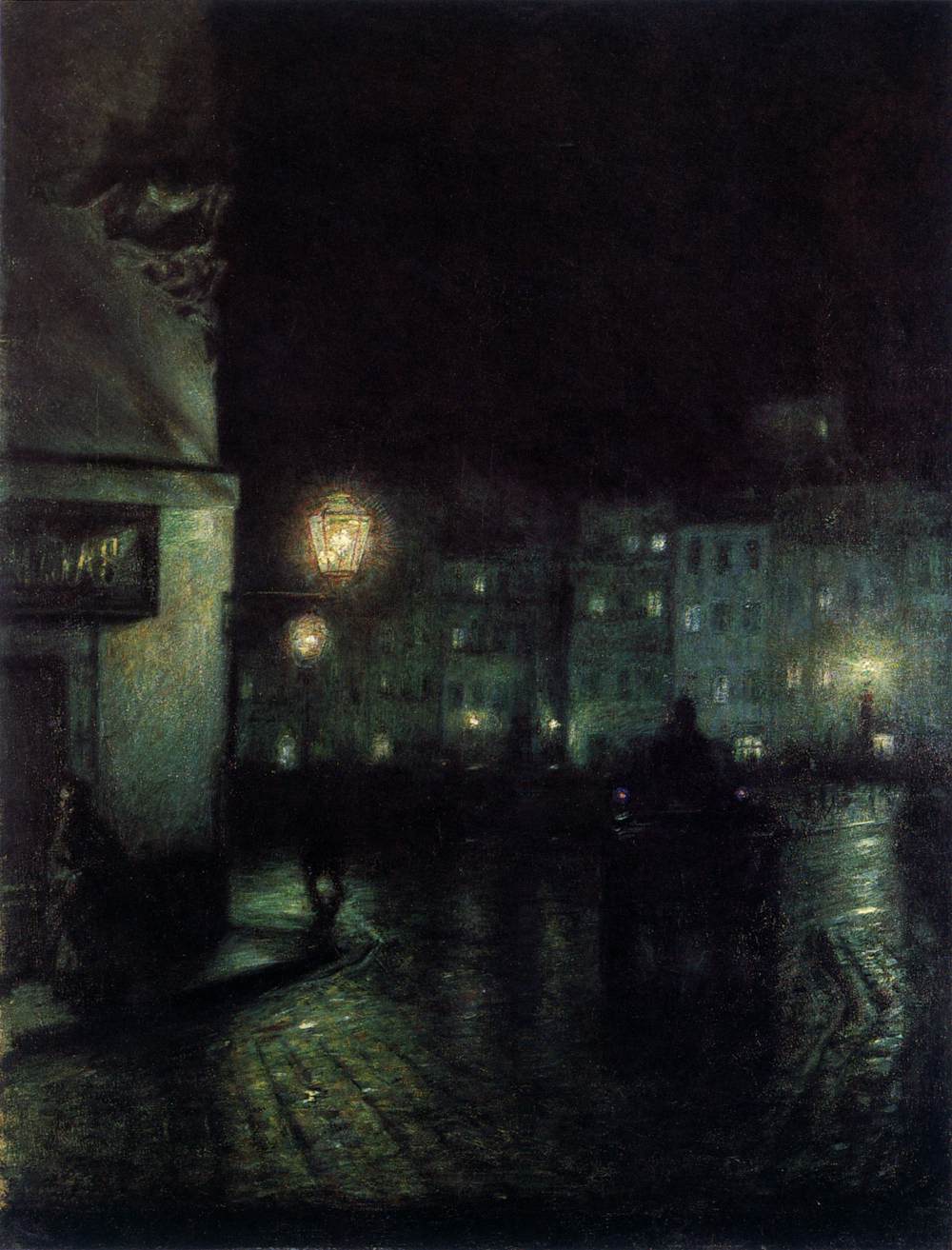 Le marché de l'ancienne ville, Varsovie, la nuit