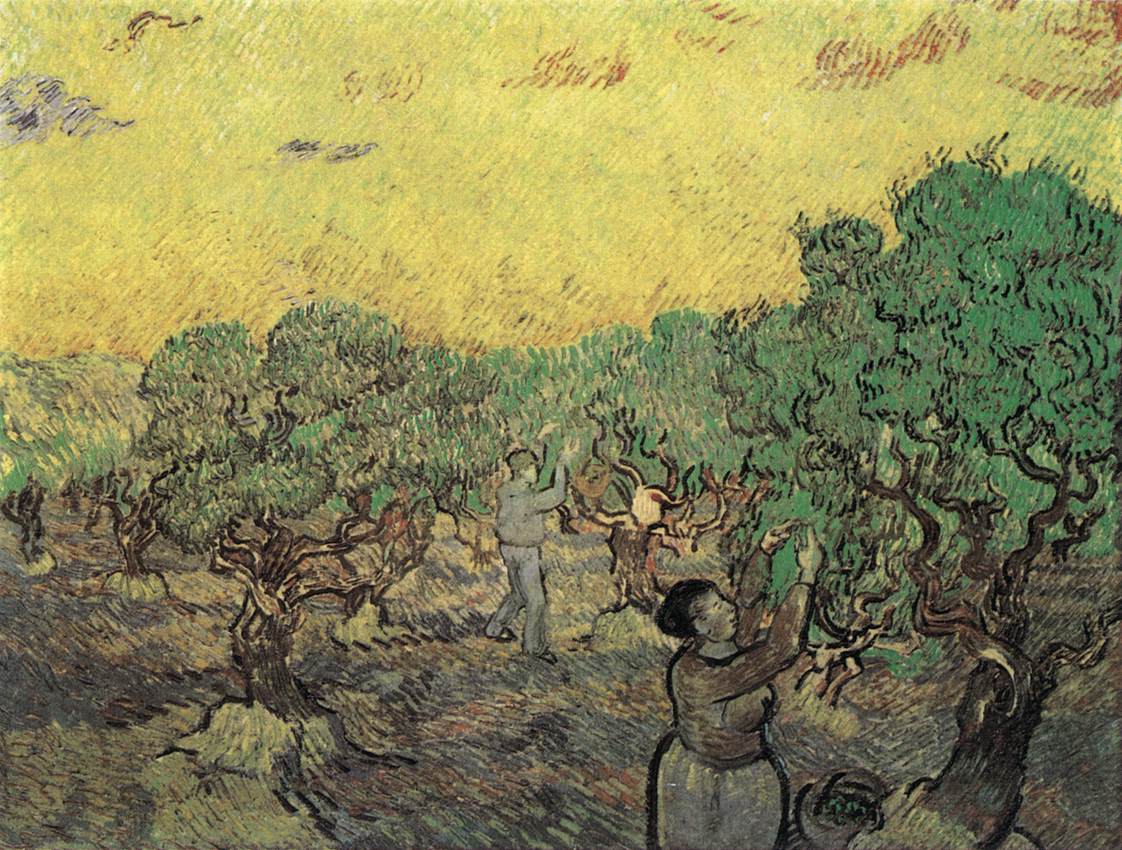 Olive Grove with Picking Figures