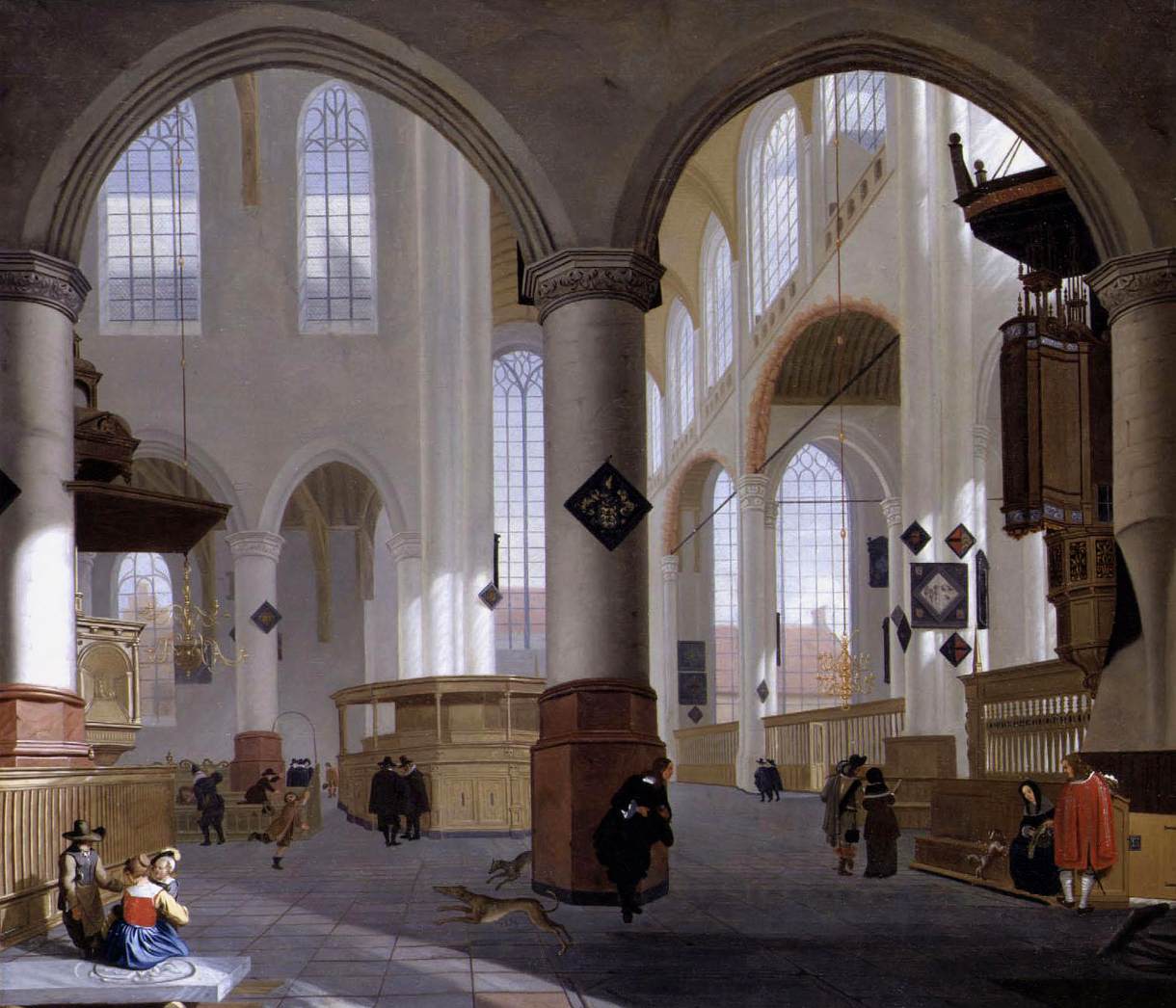 Intérieur de la kerk Oude, Delft