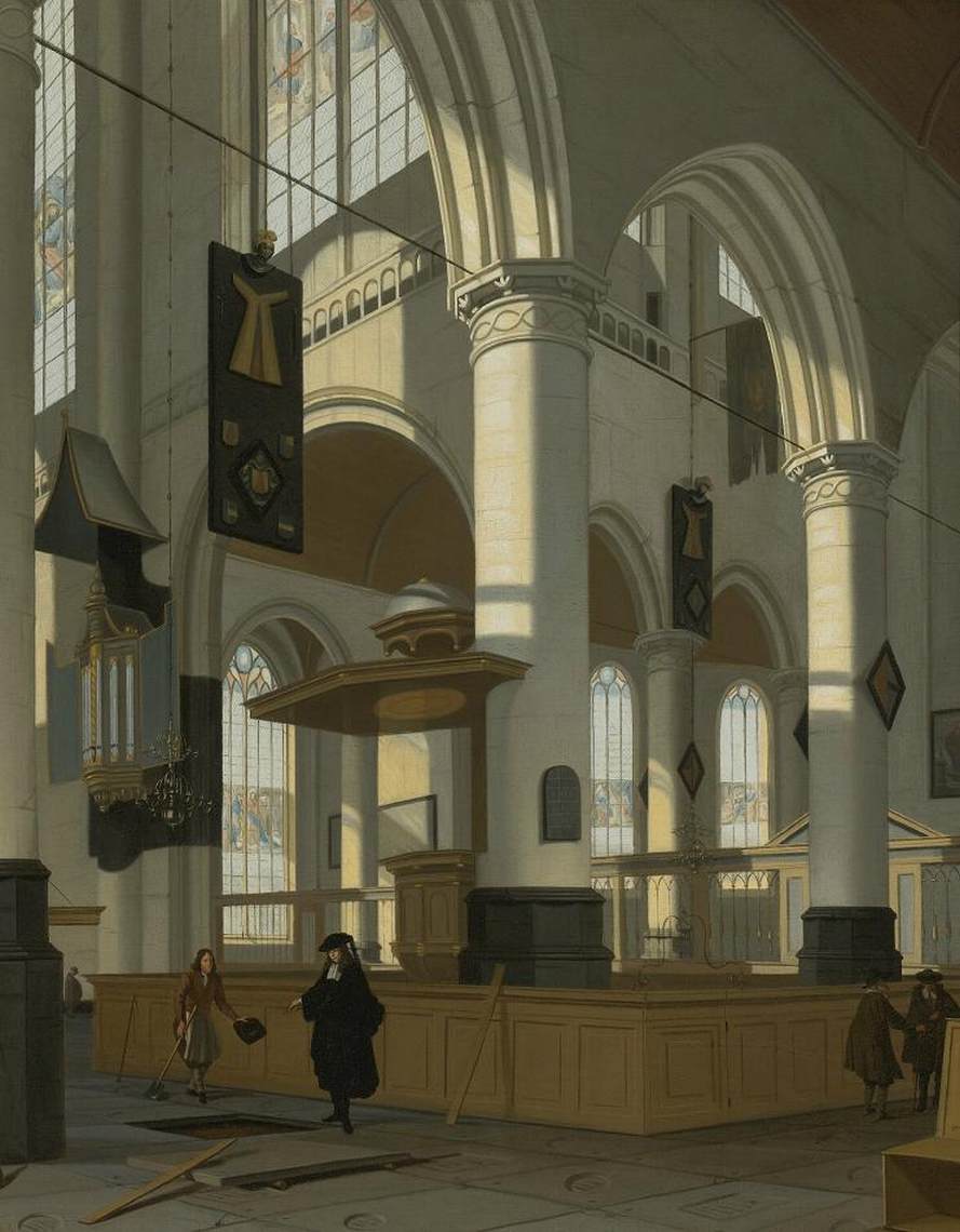 Interiér Oude Kerk, Delft
