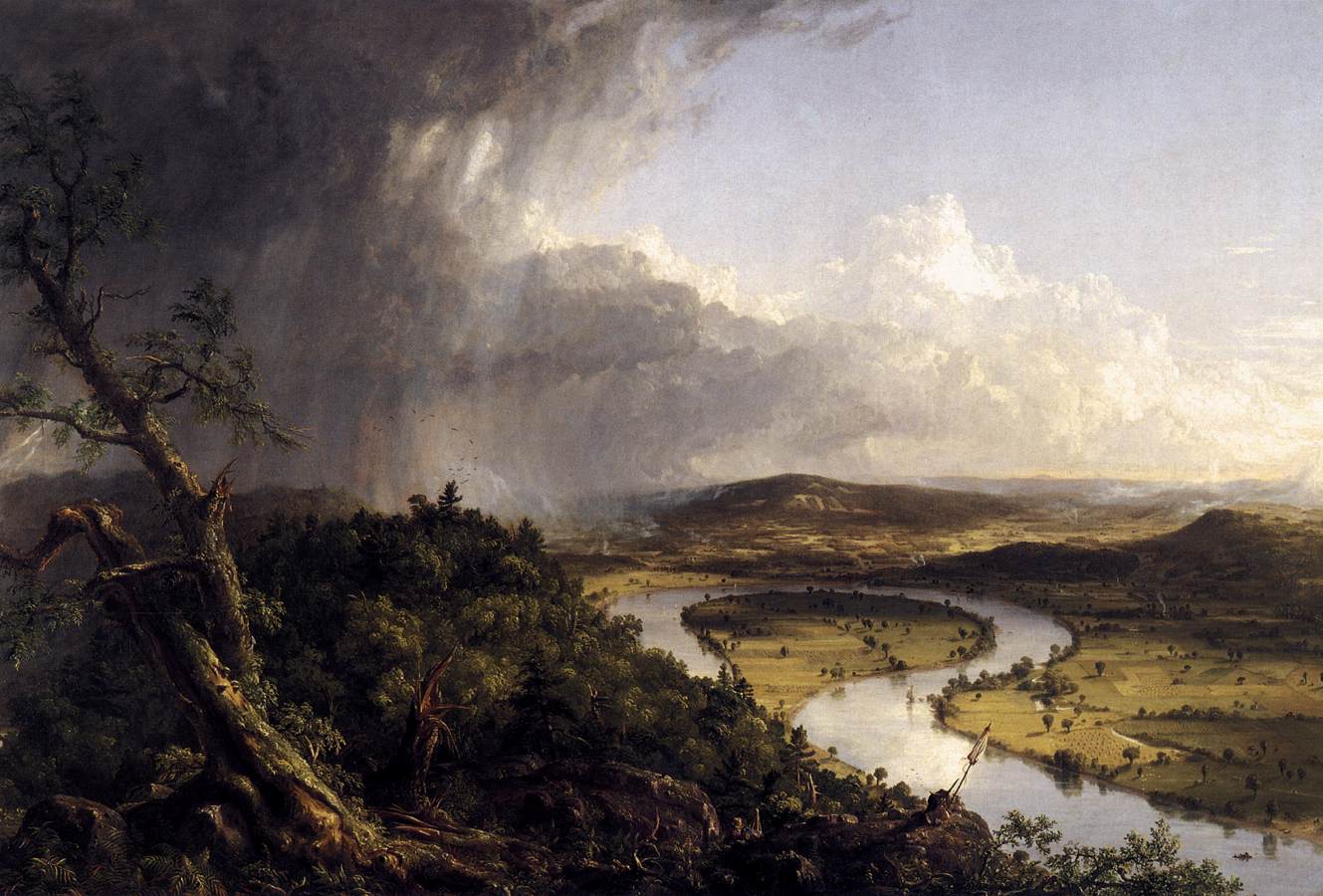 View from Mount Holyoke, Northampptom, Massachusetts, After a Thunderstorm (The Oxbow)