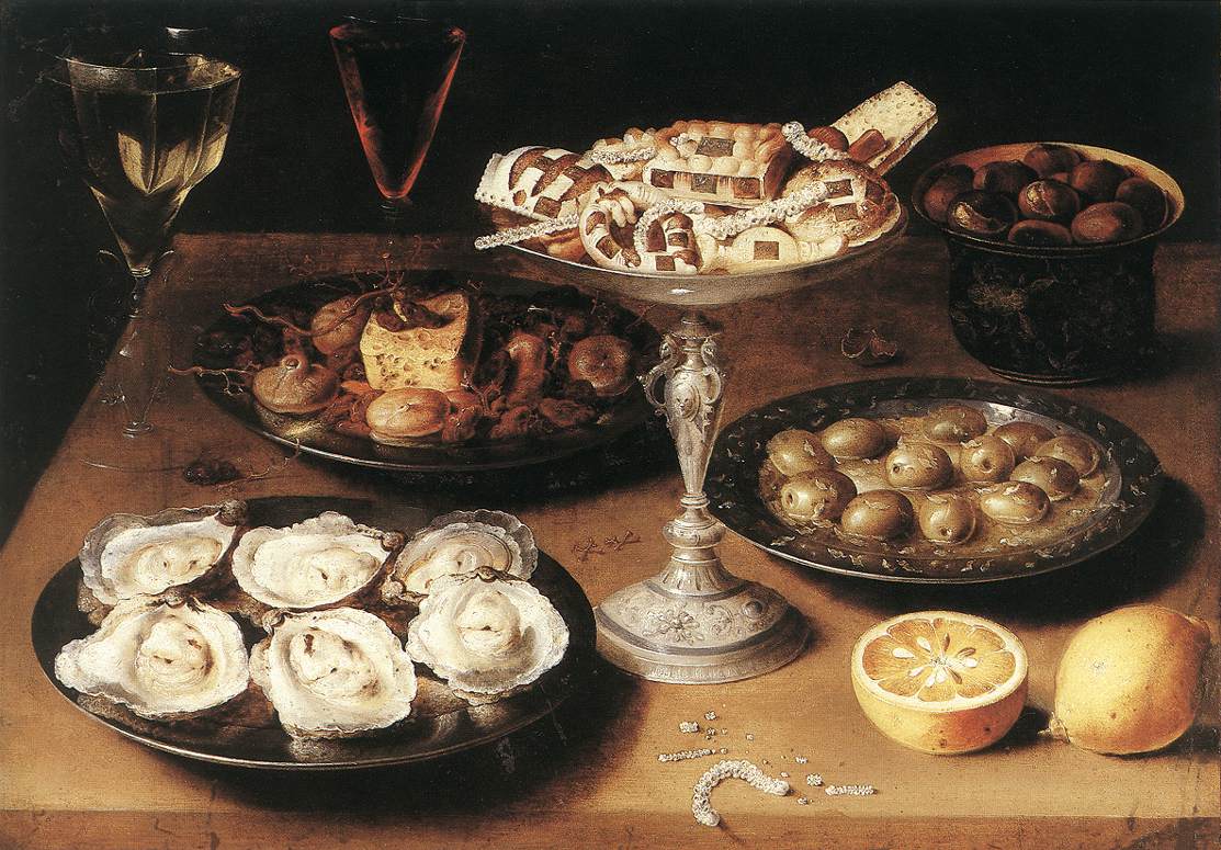 Still Life of Oysters and Pastries