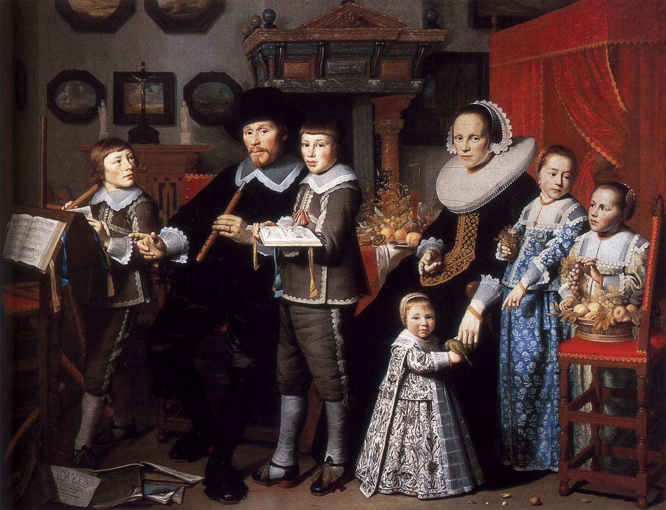 Portret van Michiel van der Dussen en zijn familie