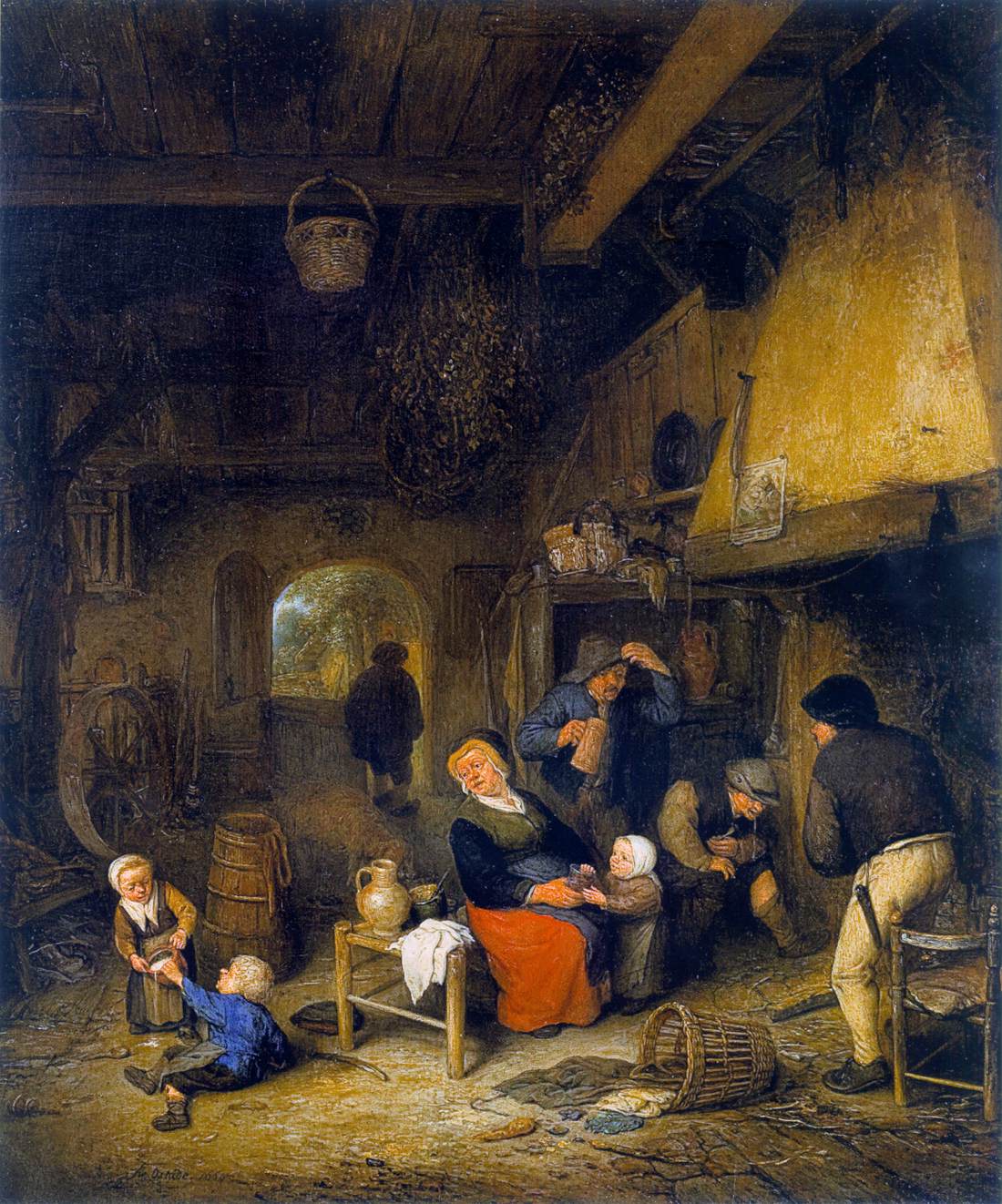Peasant Family Next to Home