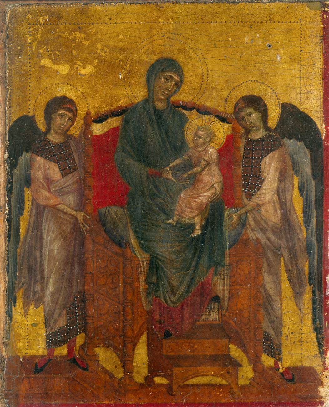 Die Jungfrau und das Kind mit zwei Engeln