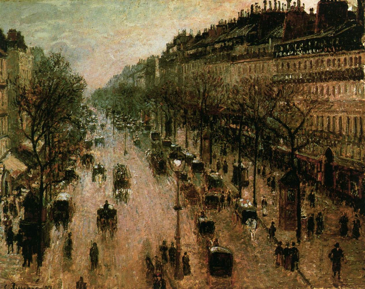 Boulevard Montmartre on a Winter Morning