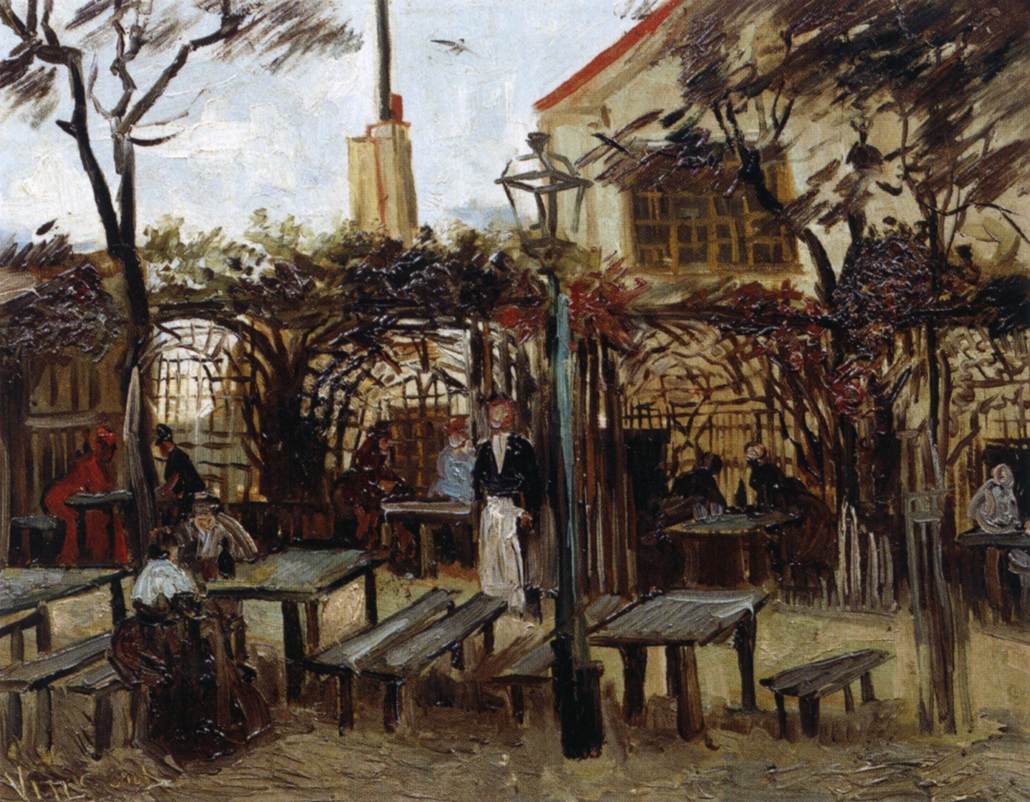 Terraço de um Café em Montmartre (La Guinguette) em Montmartre 