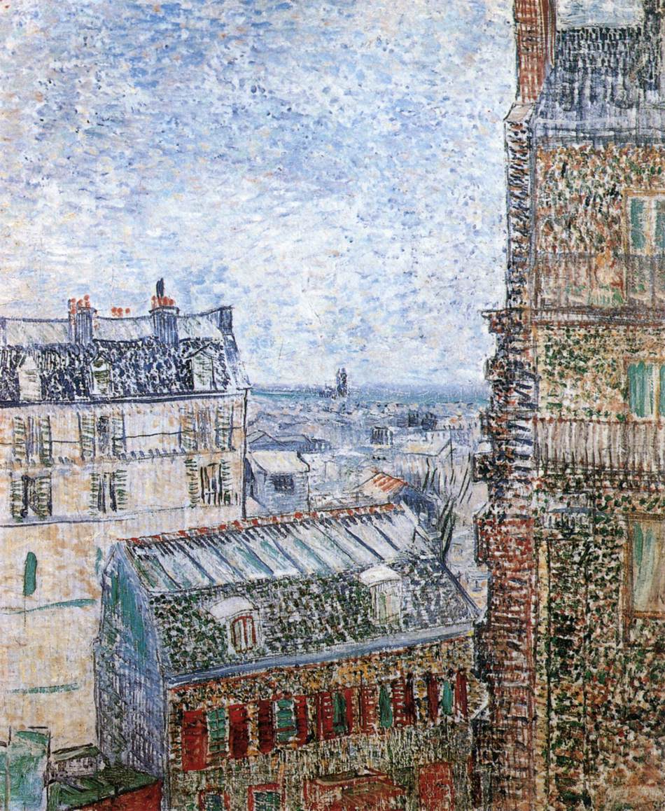 Blick auf Paris von Vincentes Zimmer auf Rue Lepic