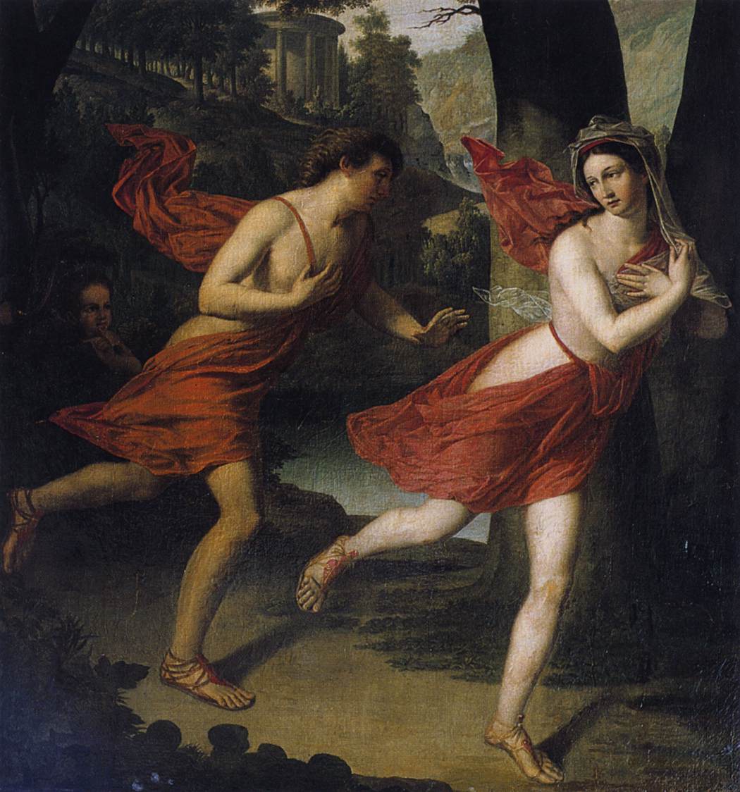 Pabloine mentre Dafne fugge da Apollo