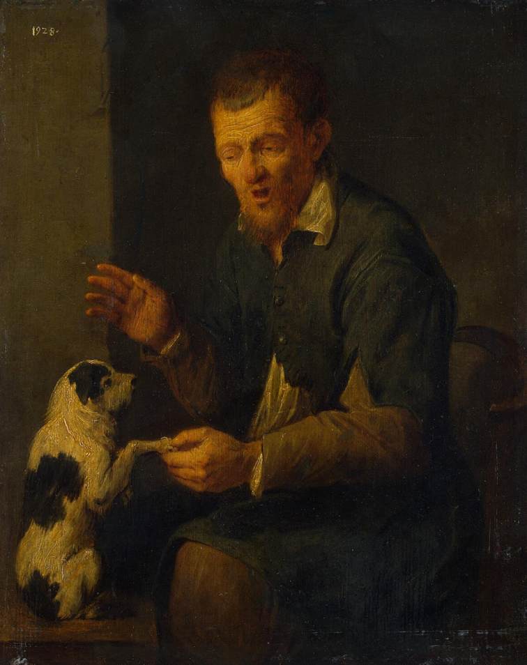 Bauern mit einem Hund