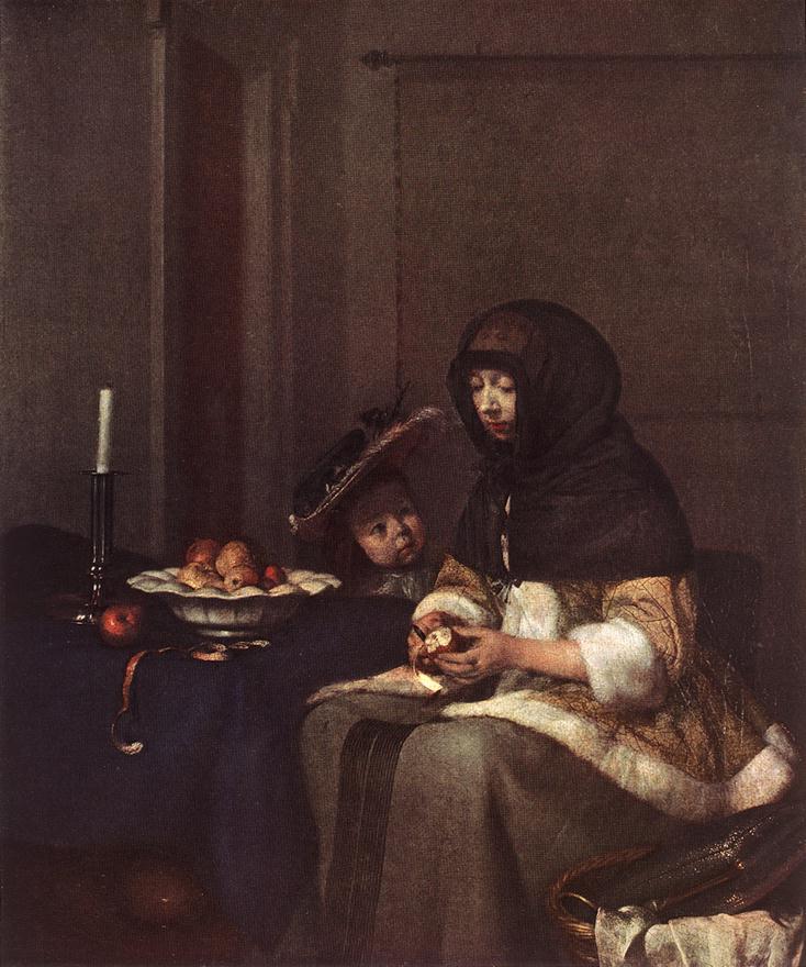 Mujer Pelando Manzana