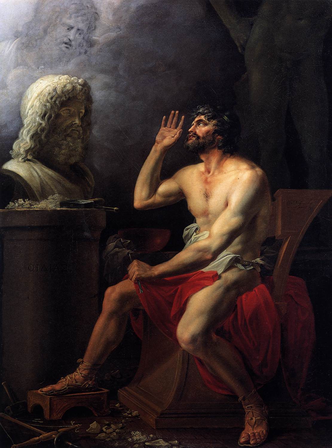 Fidias Cincelando el Busto de Zeus