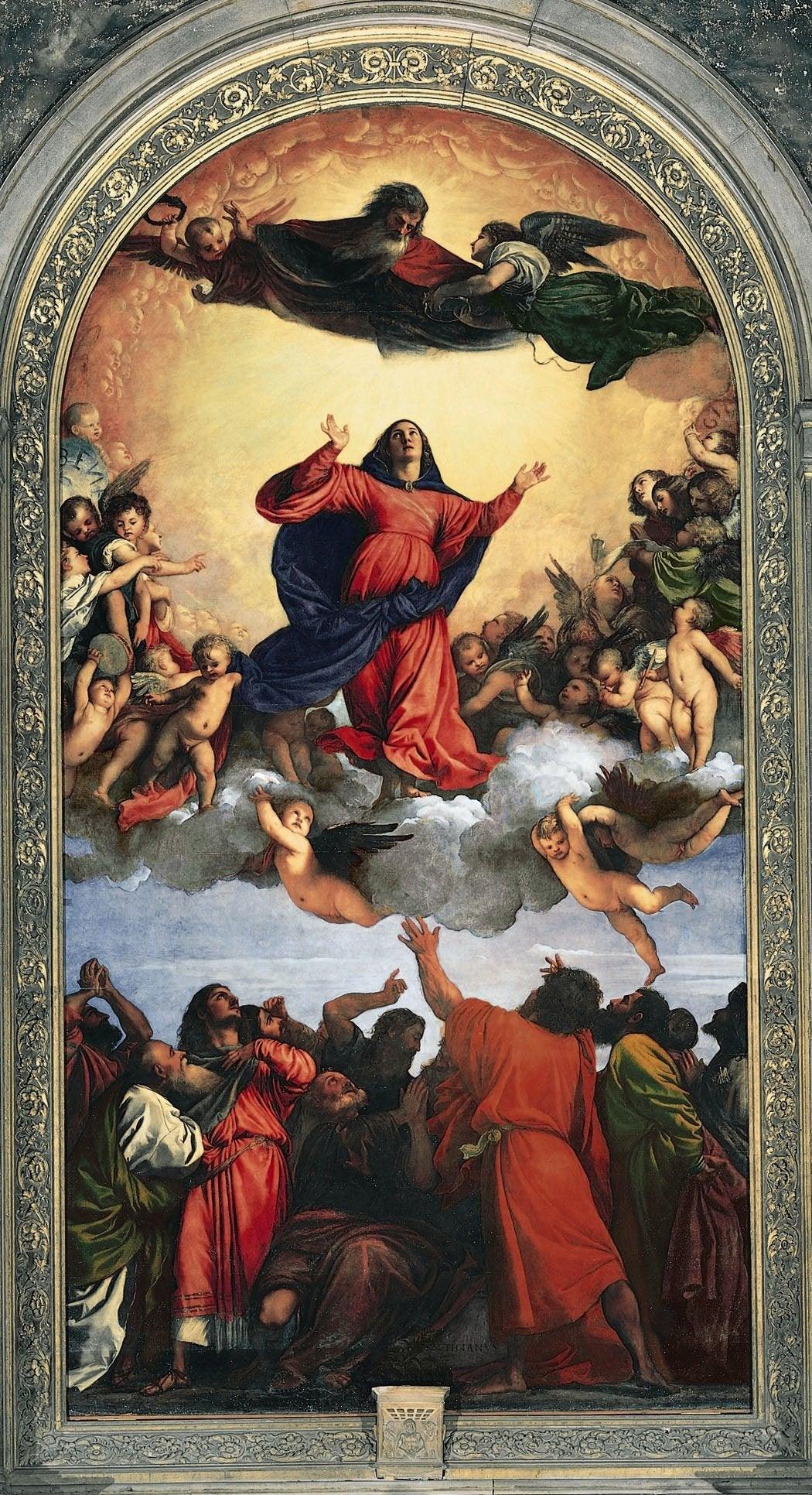 pintura Asunción de la Virgen- Tiziano