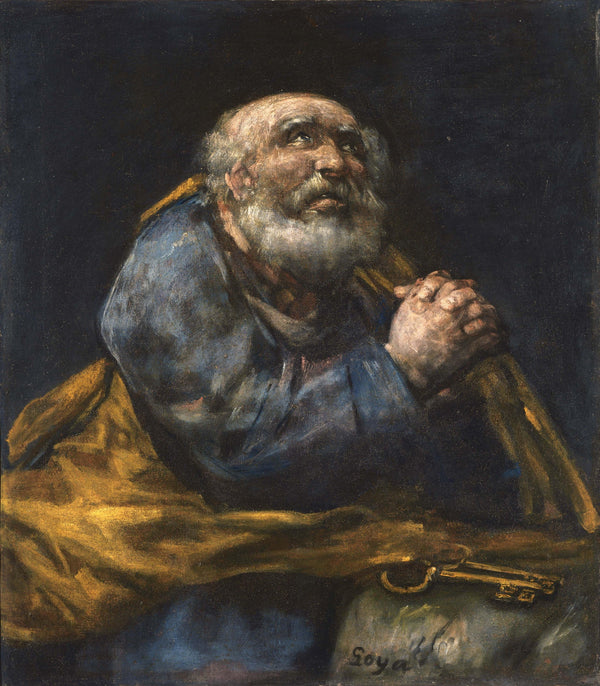 pintura El Arrepentido San Pedro (El Arrepentimiento de San Pedro)- Francisco Goya