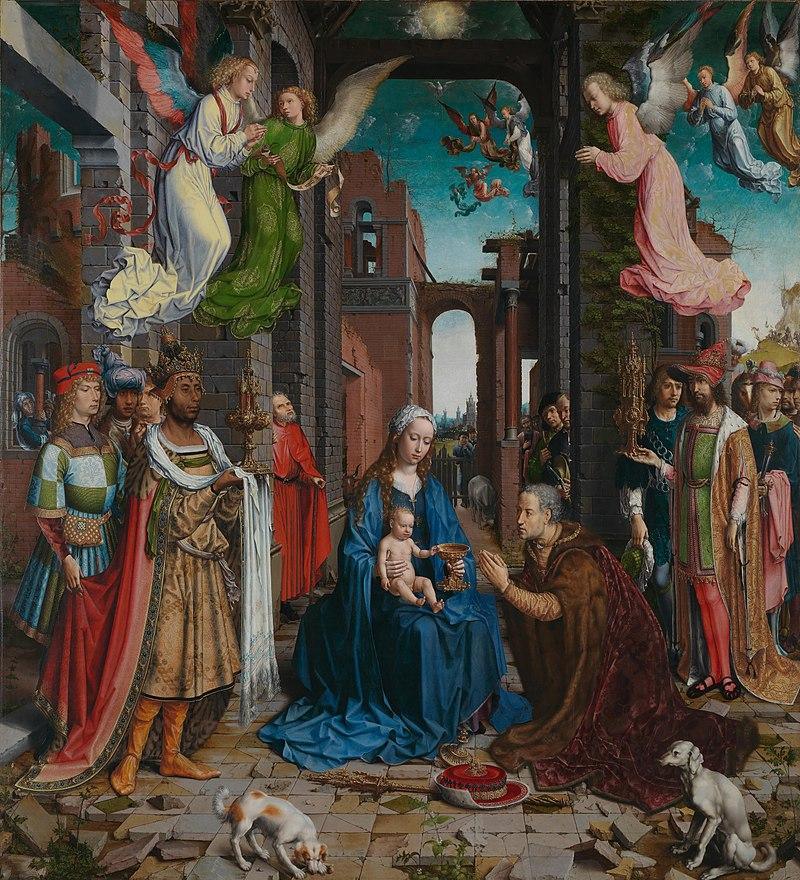 pintura La Adoración De Los Magos (La Adoración de  Los Reyes)- Jan Gossaert