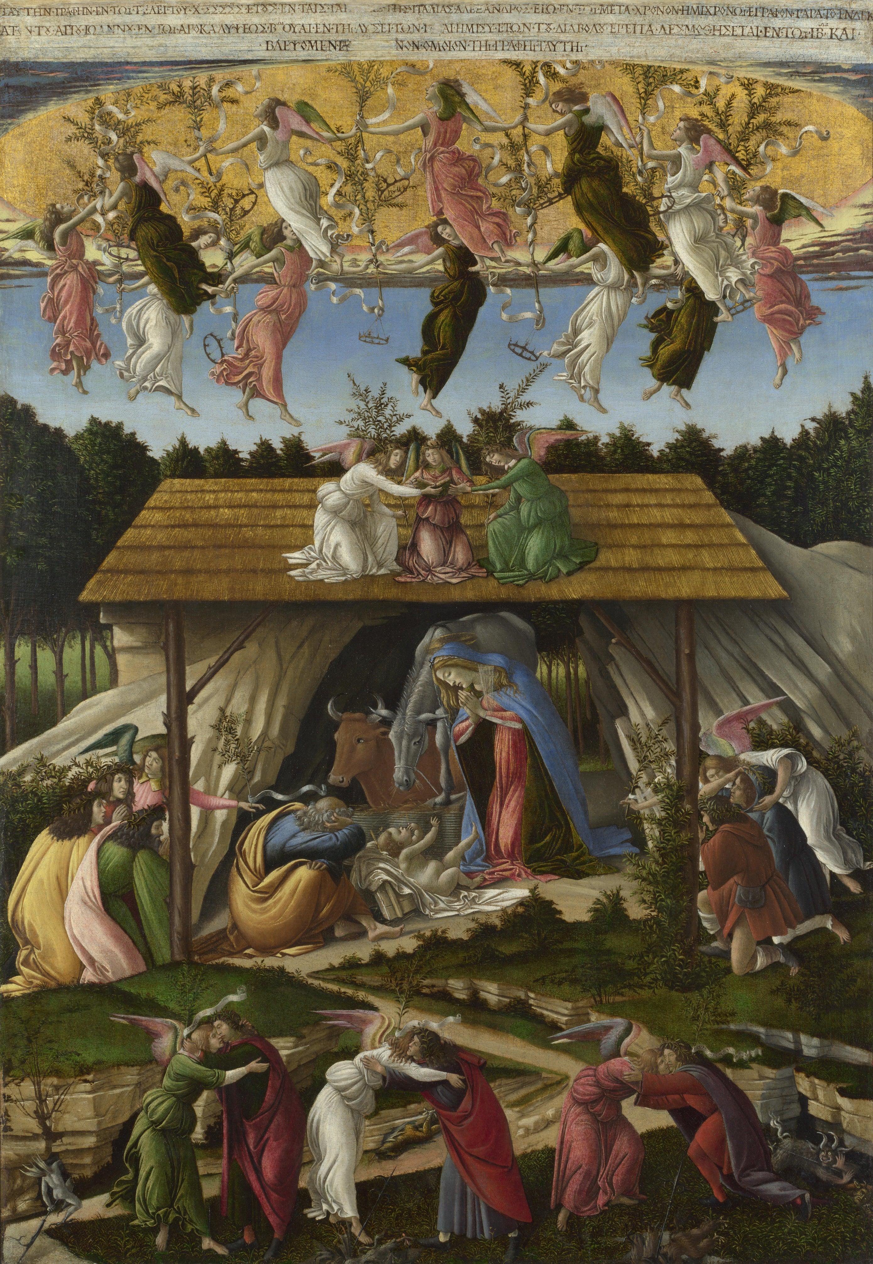 pintura La Natividad Mística- Sandro Botticelli