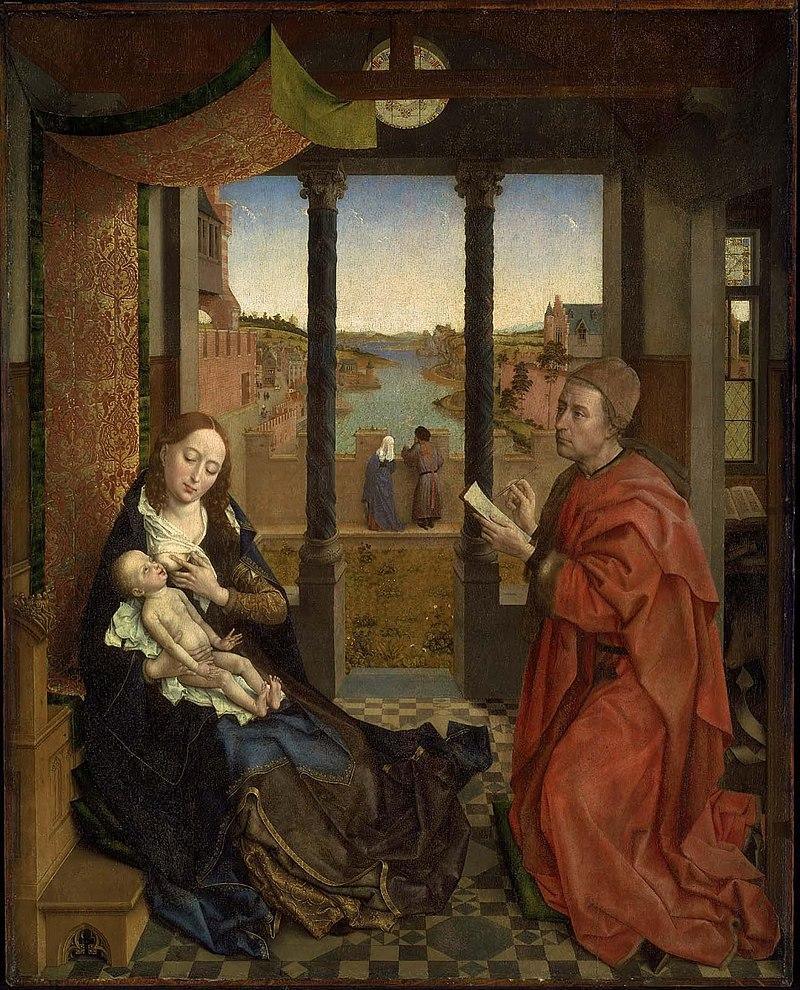 pintura San Lucas Dibujando a la Virgen- Rogier van der Weyden