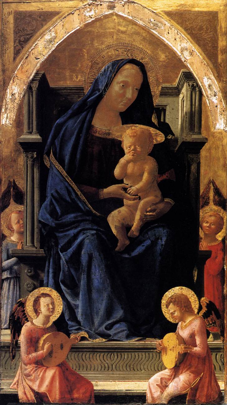 La vierge avec l'enfant et les anges