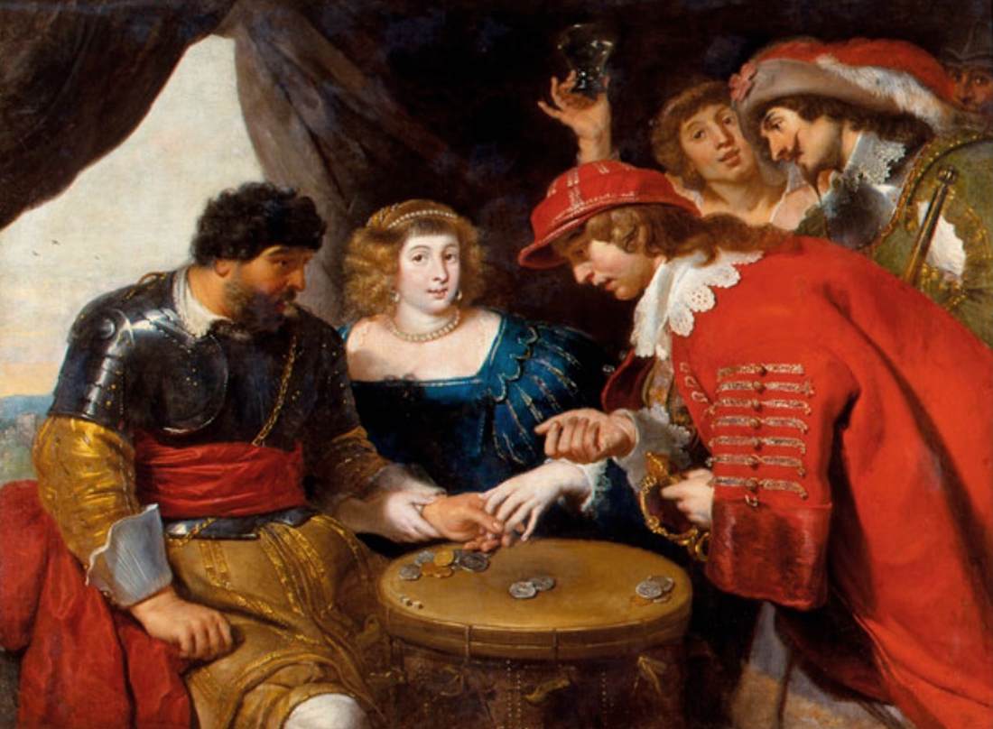 Players and Courtiers Under a Tent