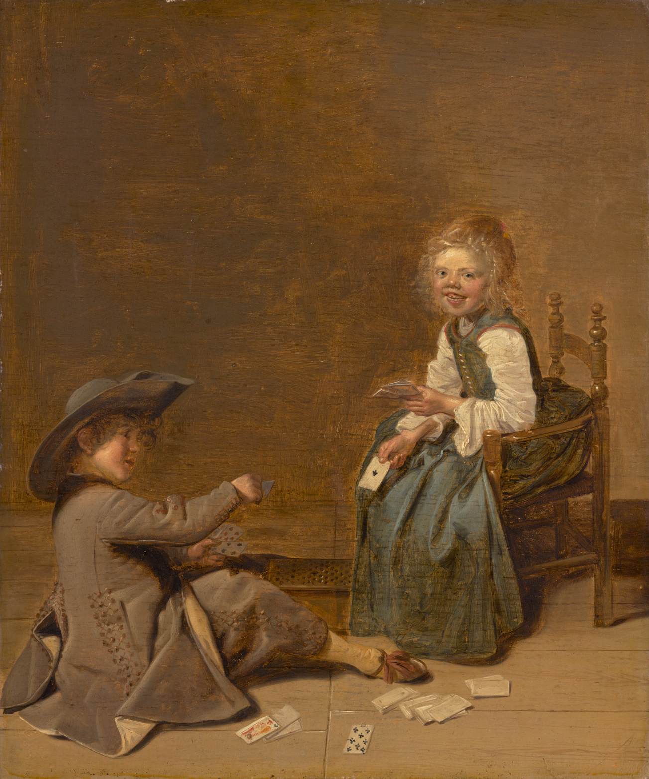 Enfants à jouer aux cartes