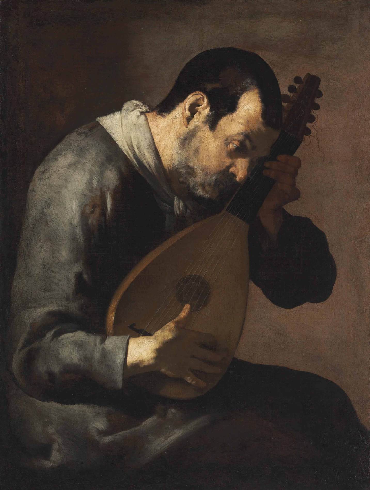 The Sense of Hearing: a Man Playing a Lute