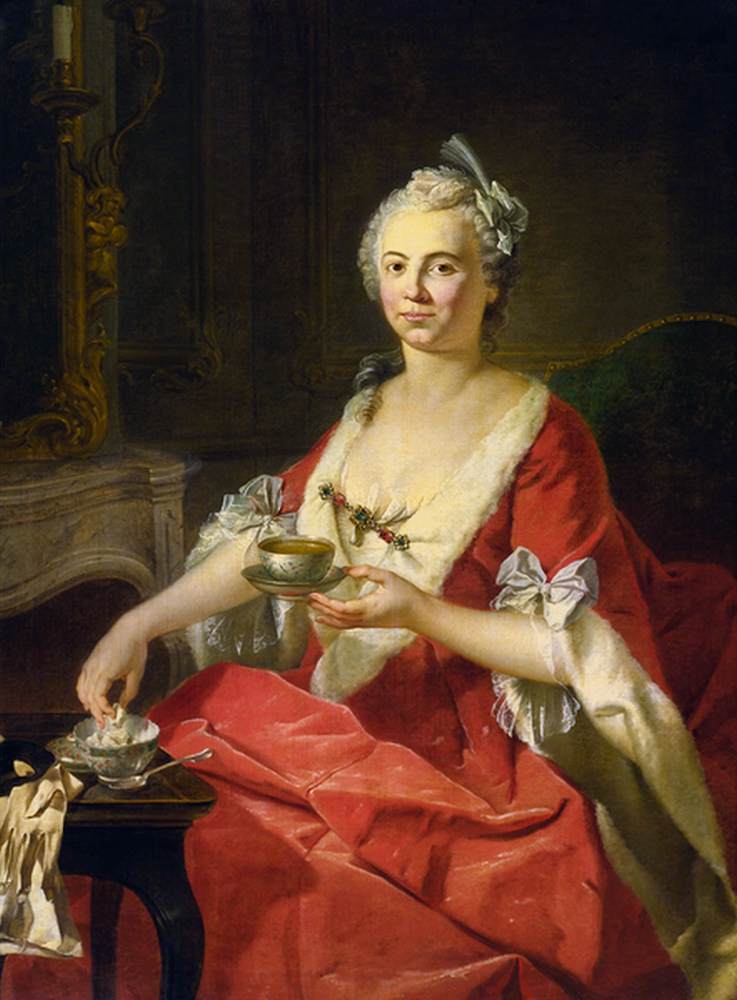 Portrait of a Woman Drinking Tea