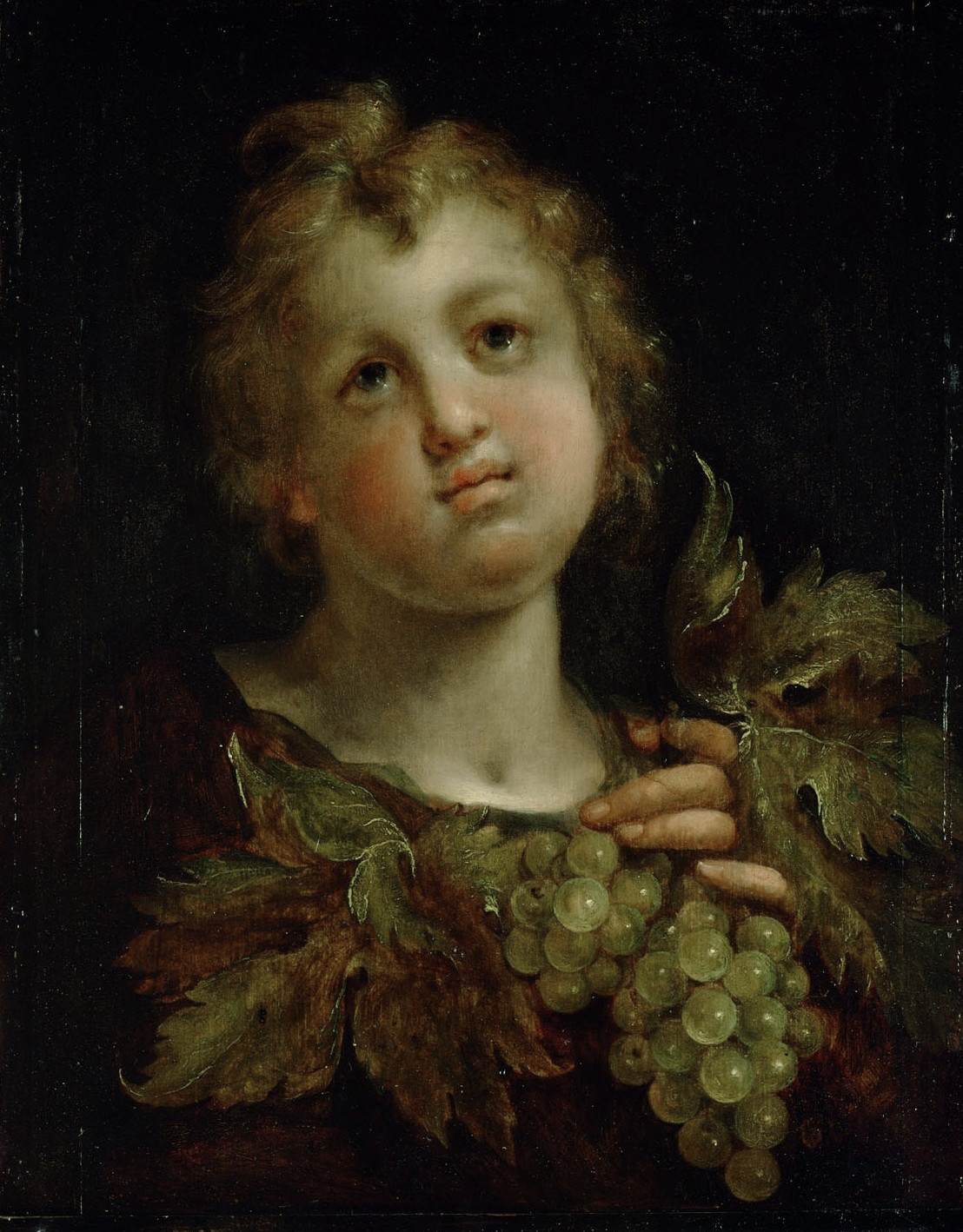 boy with grapes
