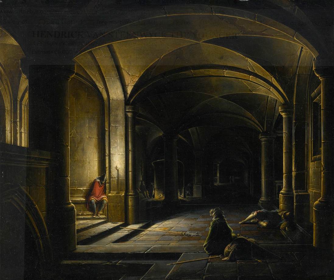 Prison Interior with Sleeping Guards