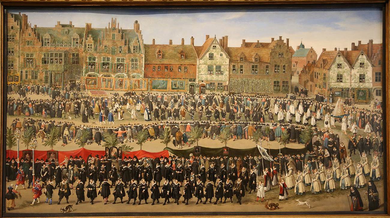 Procession des femmes de chambre dans le palais du Grand Sablon à Bruxelles