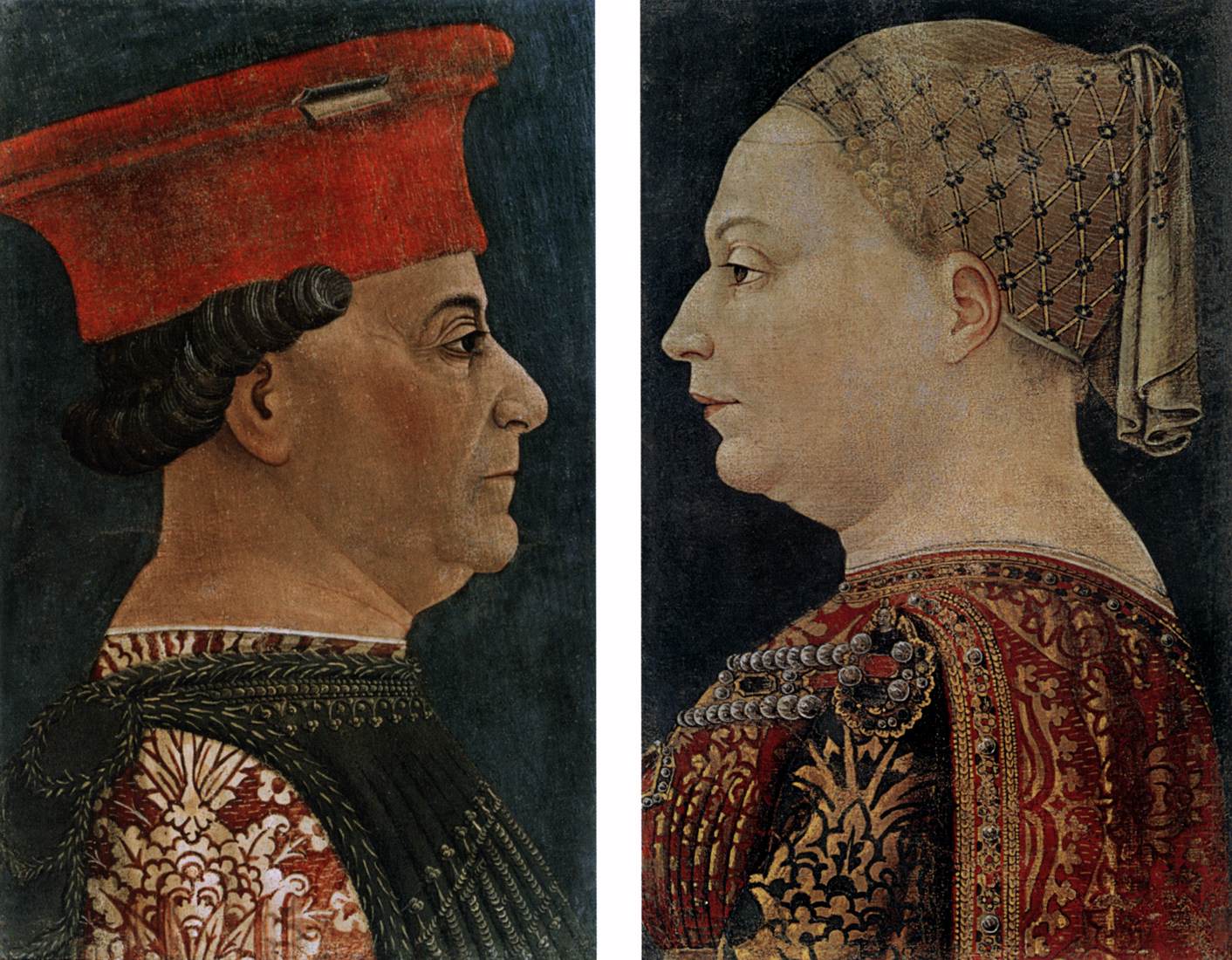 Porträts von Francesco Sforza und Bianca María Sforza