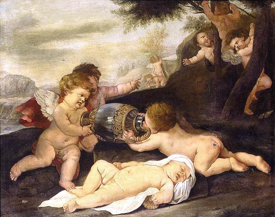 Putti dans un paysage