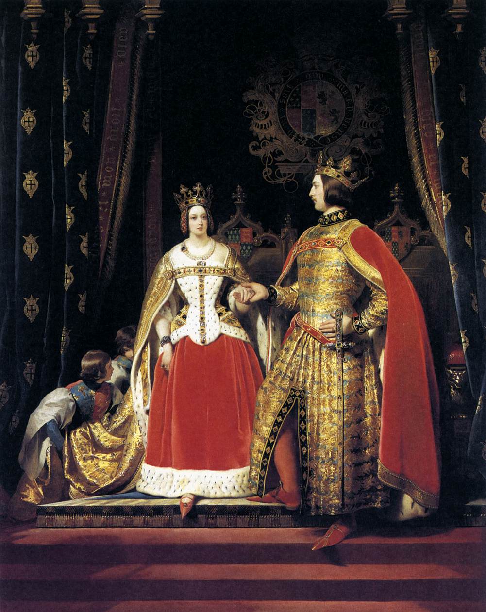 La Reina Victoria y El Príncipe Alberto en El Vestuario de Bal del 12 de Mayo de 1842