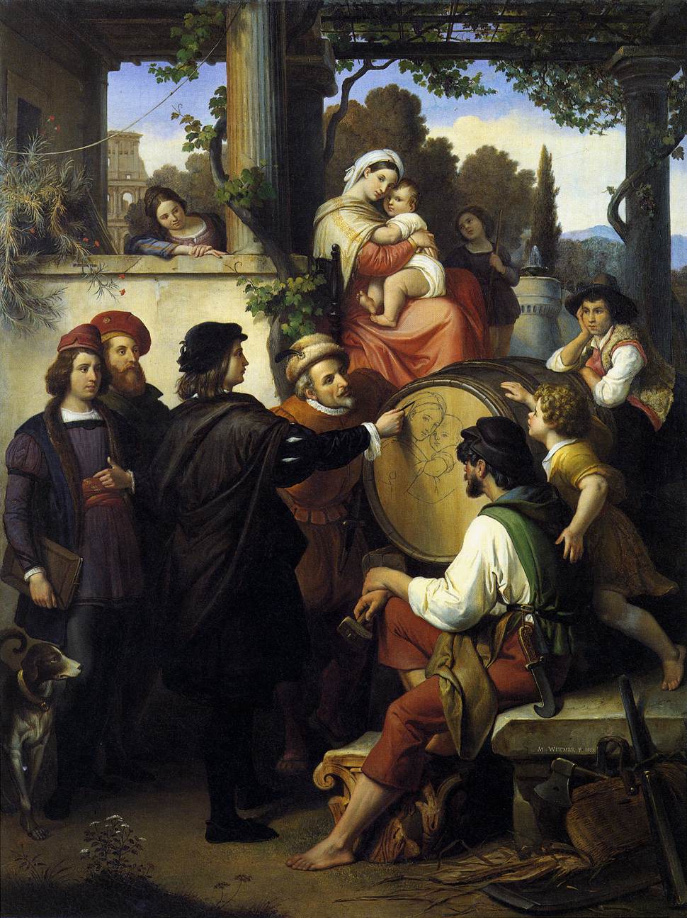 Rafaels første skitse af 'La Virgen de la Sedia'