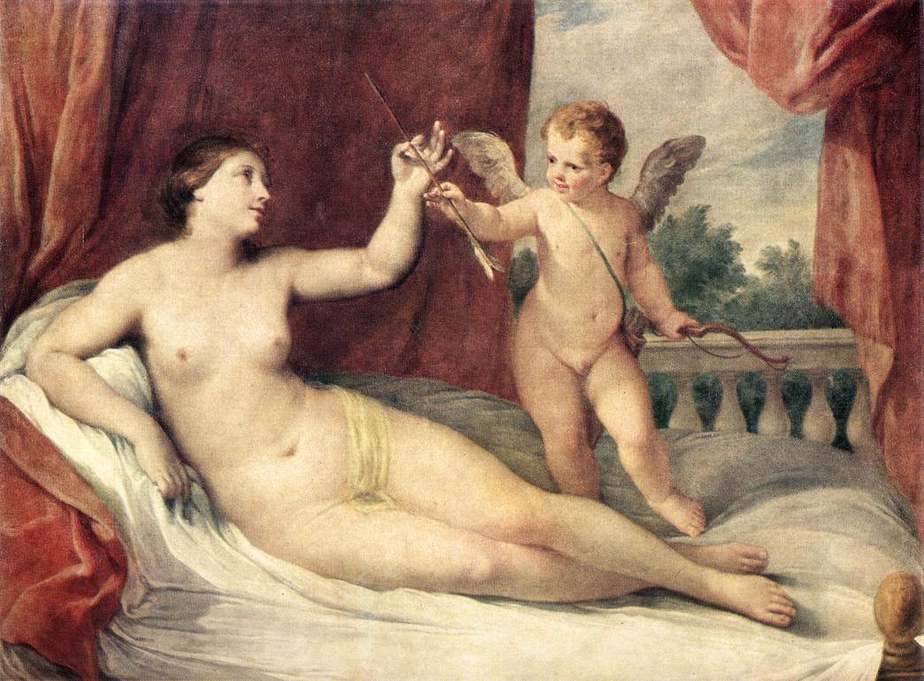 Venus kallistettu Cupidilla