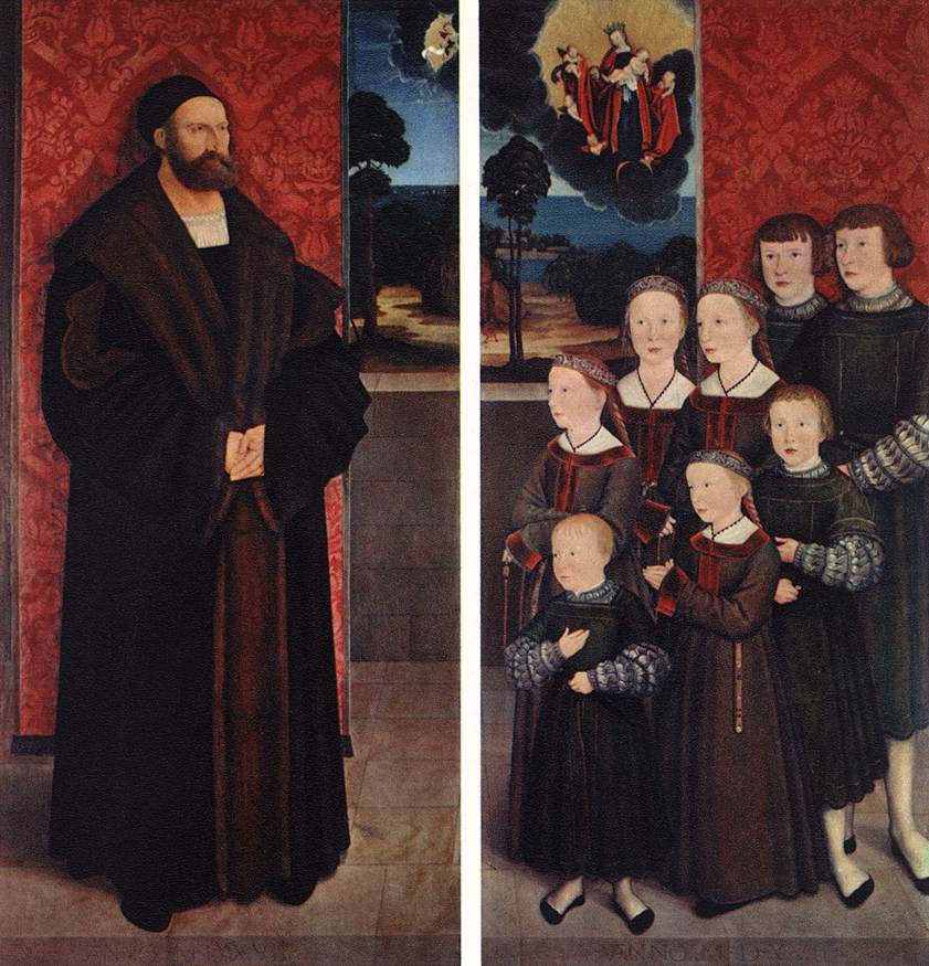 Porträt von Conrad Ringer und seinen Kindern