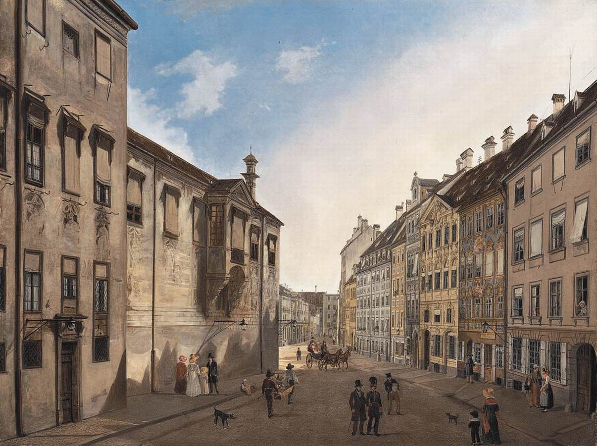 Residenzstrasse Mirando Hacia Max-José-Platz en 1826